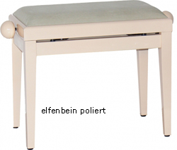 Klavierbank Elfenbein poliert hochglanz