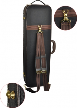Steinbach 4//4 Geigenkoffer Rechteckmodell braunbeige Zierborde Rucksackriemen