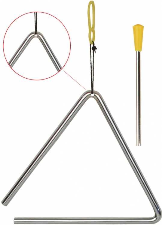 Tri/ángulo Stagg TRI-6 color plateado 15cm